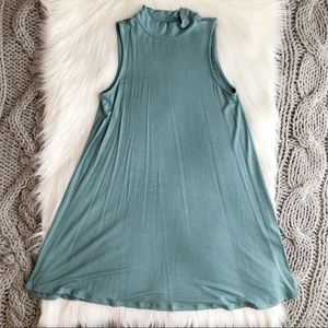 Teal mock neck dress